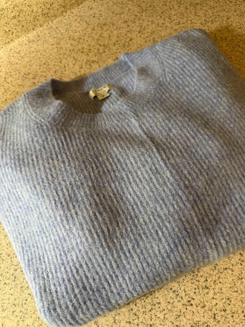 NWOT! J.Crew Extra-Soft Baby Blue Textured Knit Sweater - Size Small